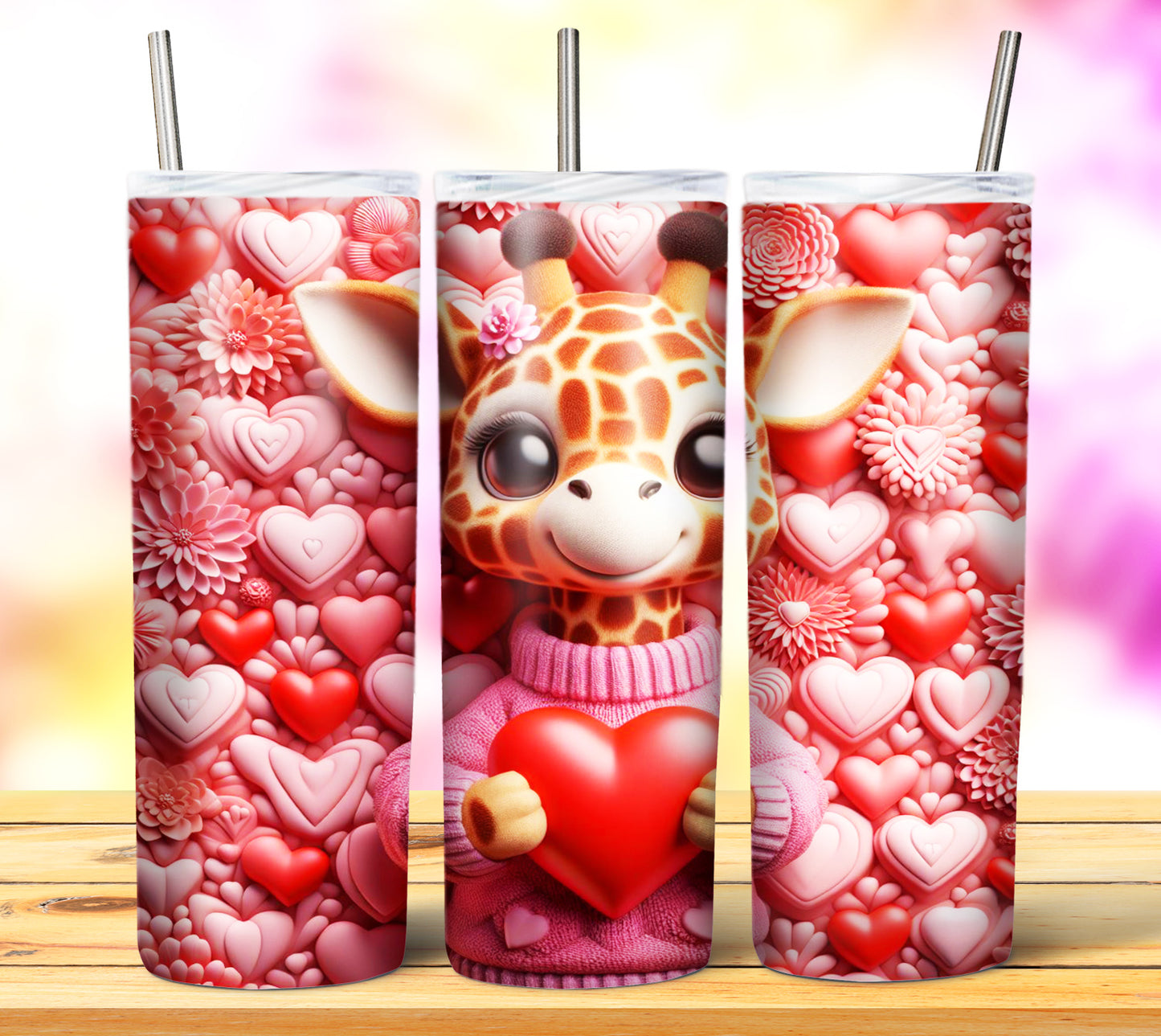 Cute Valentine Animals Sublimation 20oz Tumbler Images Bundle