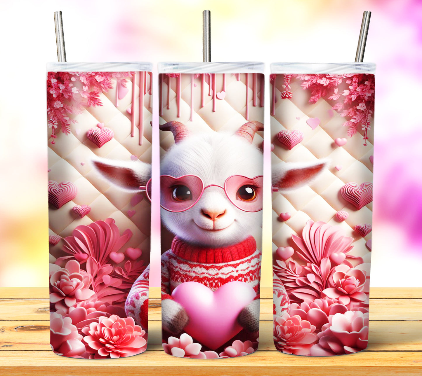 Cute Valentine Animals Sublimation 20oz Tumbler Images Bundle