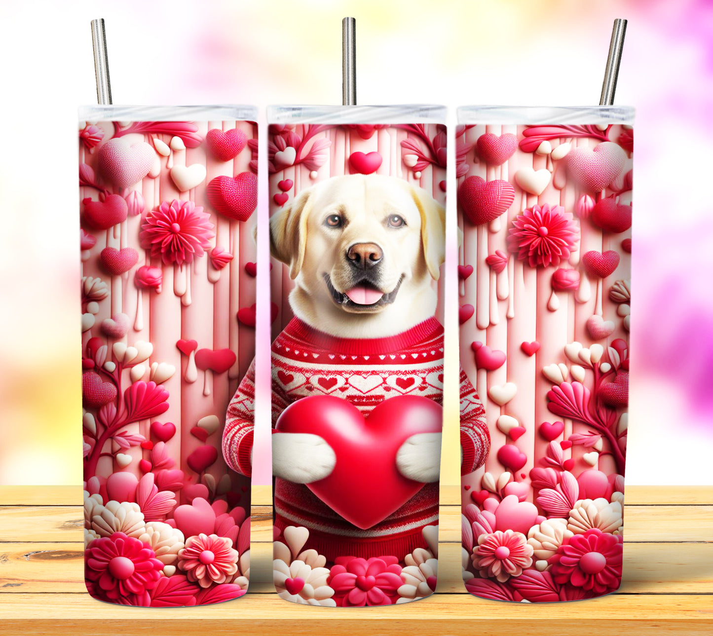 Cute Valentine Animals Sublimation 20oz Tumbler Images Bundle