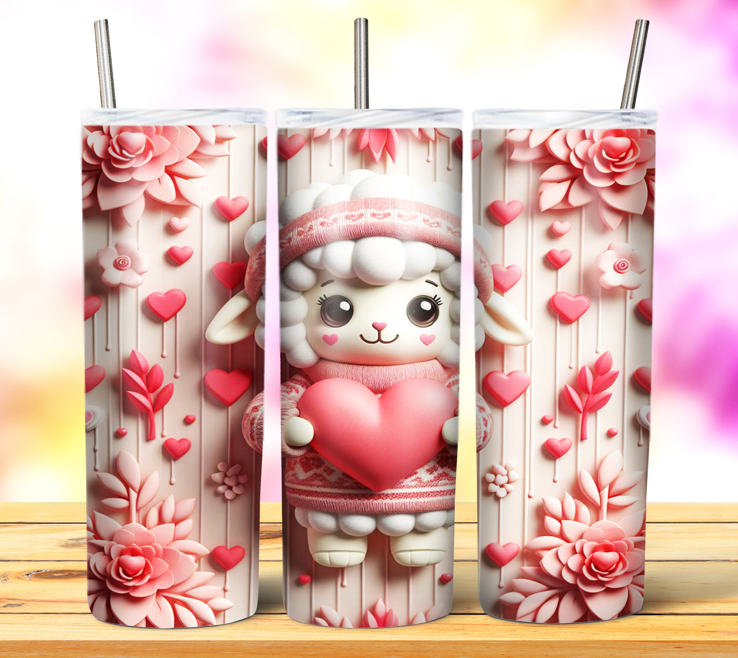 Cute Valentine Animals Sublimation 20oz Tumbler Images Bundle