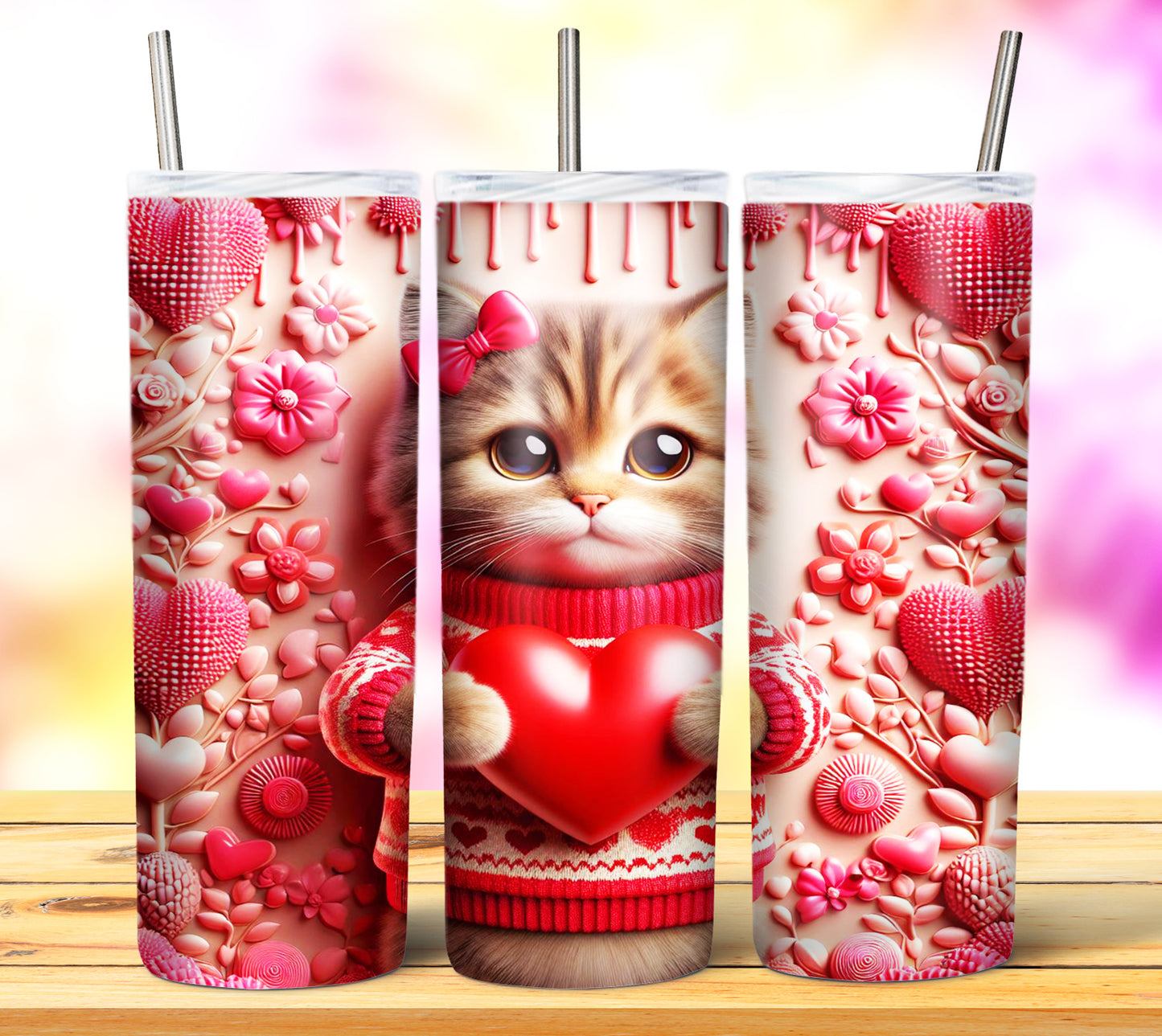 Cute Valentine Animals Sublimation 20oz Tumbler Images Bundle