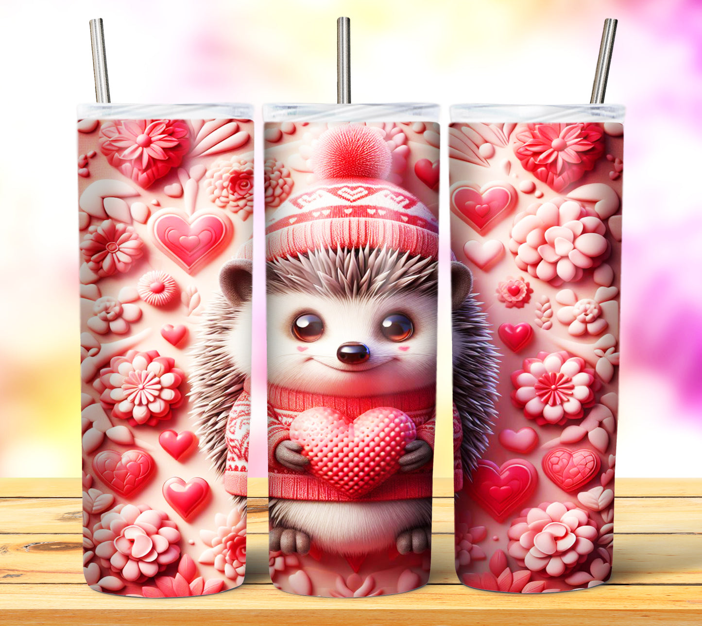 Cute Valentine Animals Sublimation 20oz Tumbler Images Bundle