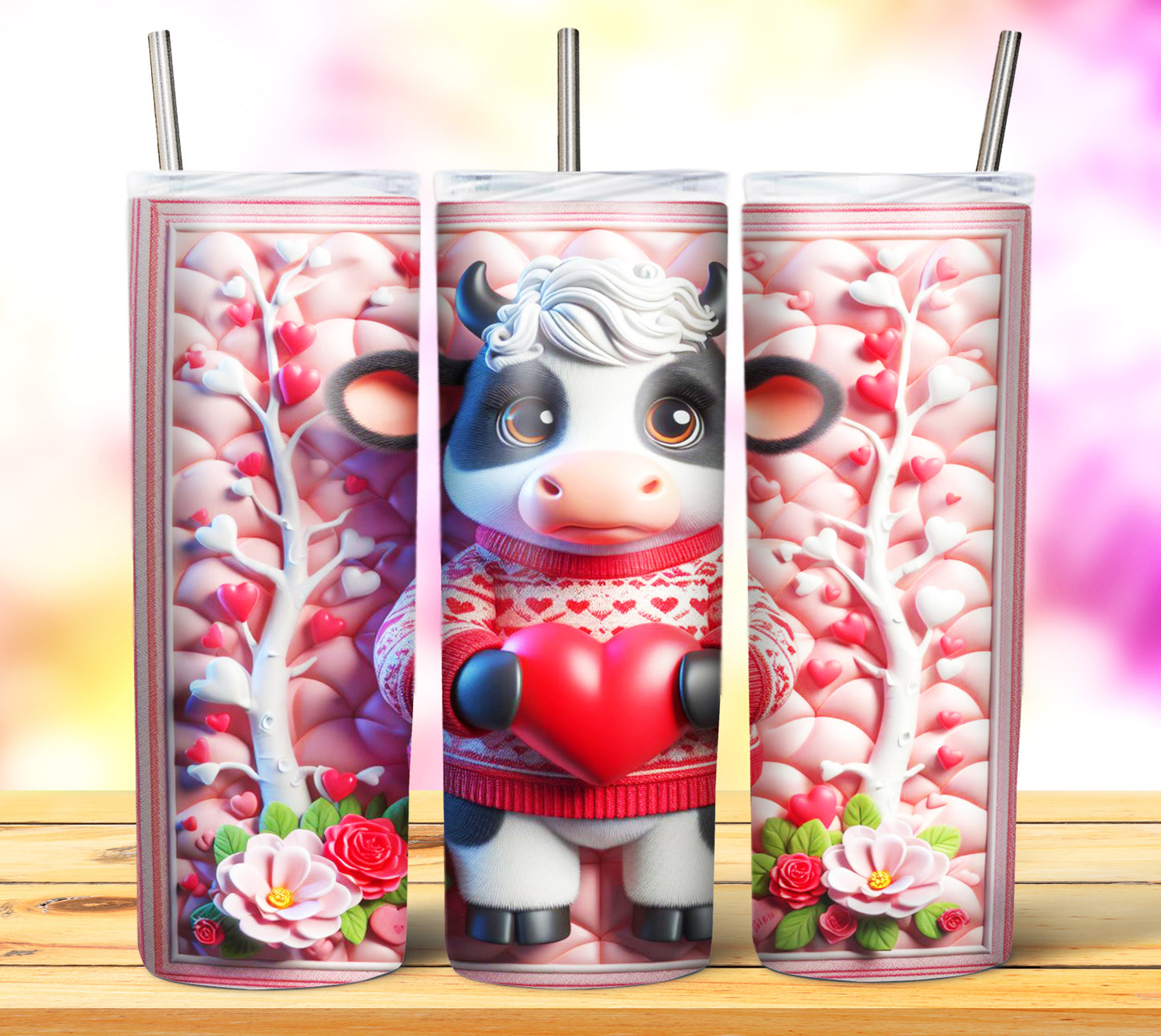 Cute Valentine Animals Sublimation 20oz Tumbler Images Bundle