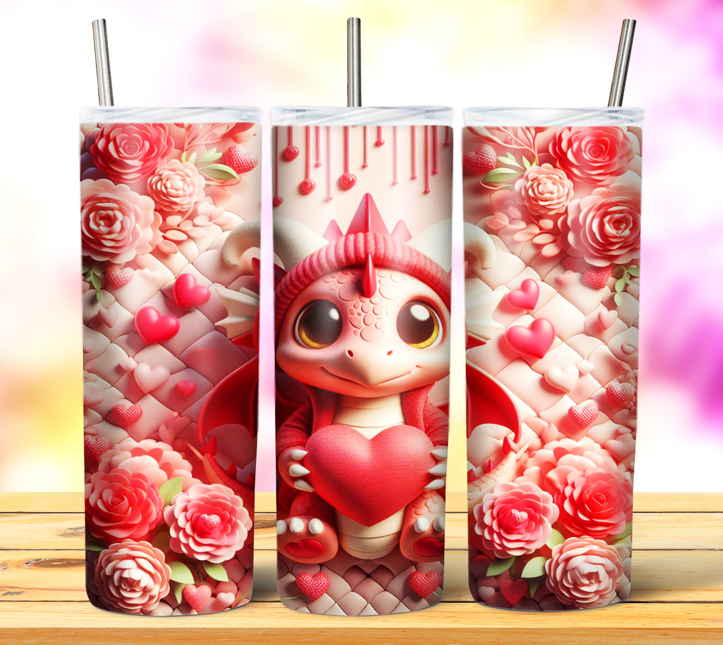 Cute Valentine Animals Sublimation 20oz Tumbler Images Bundle