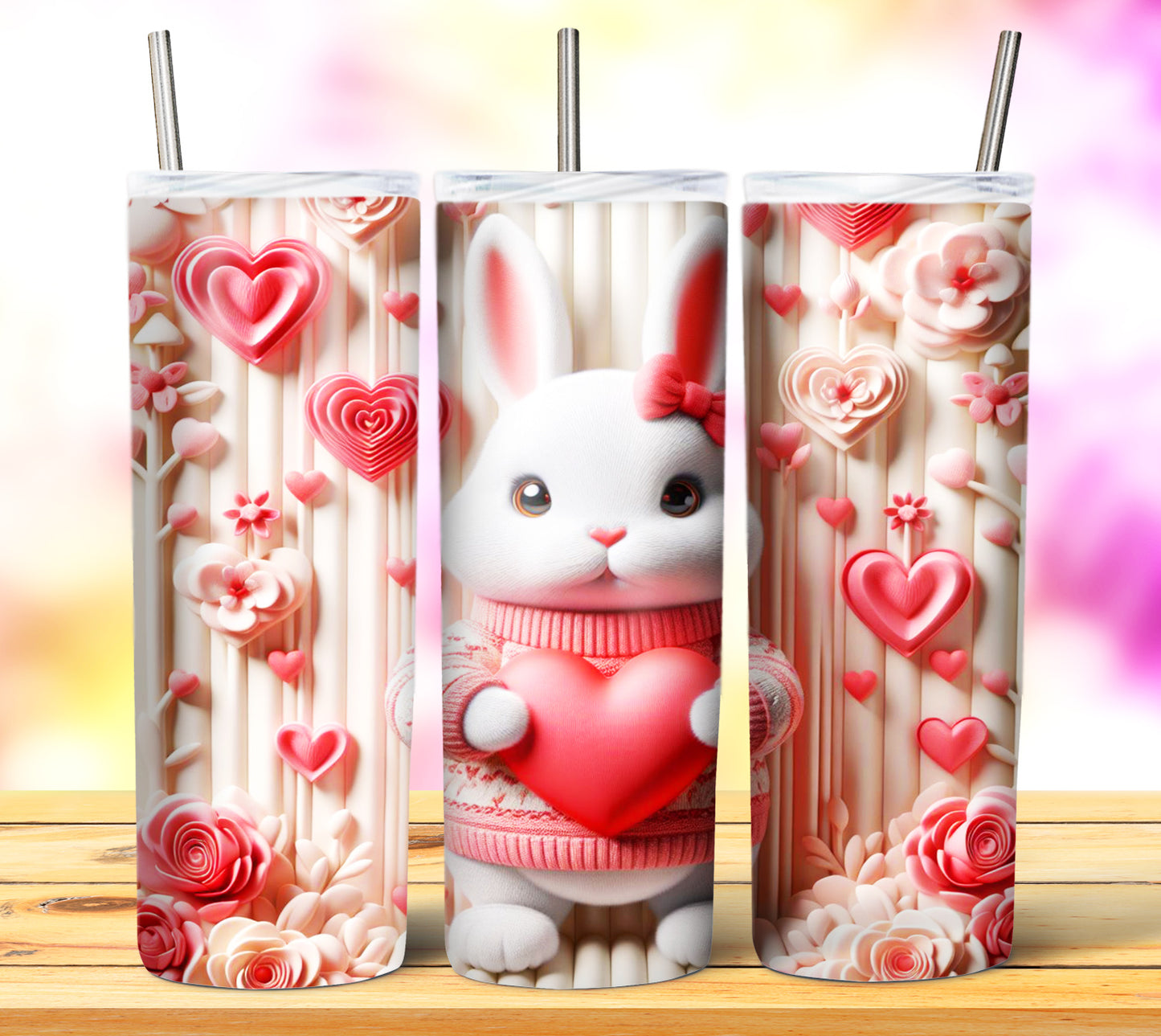 Cute Valentine Animals Sublimation 20oz Tumbler Images Bundle