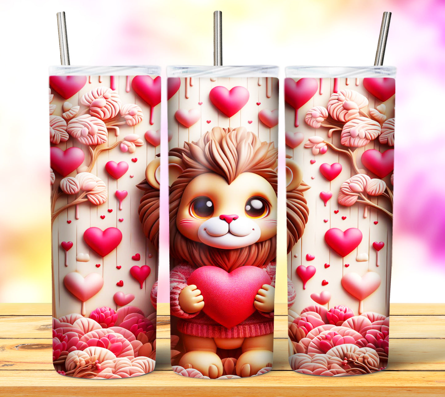 Cute Valentine Animals Sublimation 20oz Tumbler Images Bundle