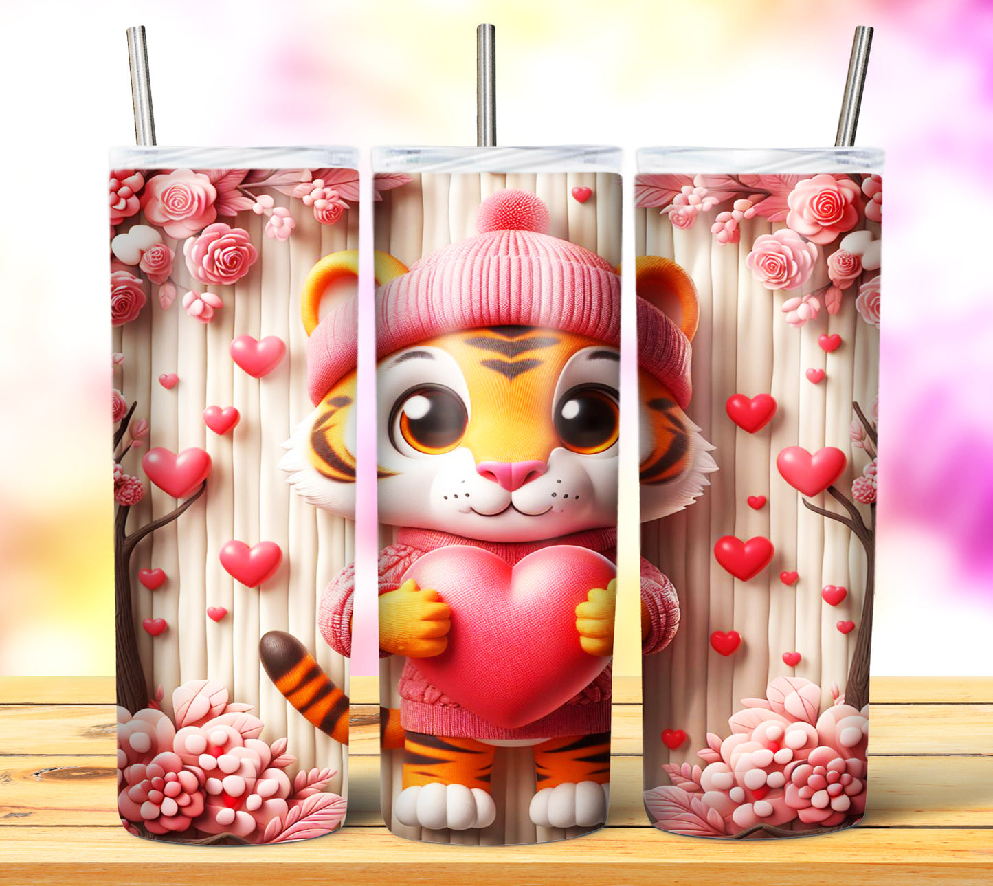 Cute Valentine Animals Sublimation 20oz Tumbler Images Bundle