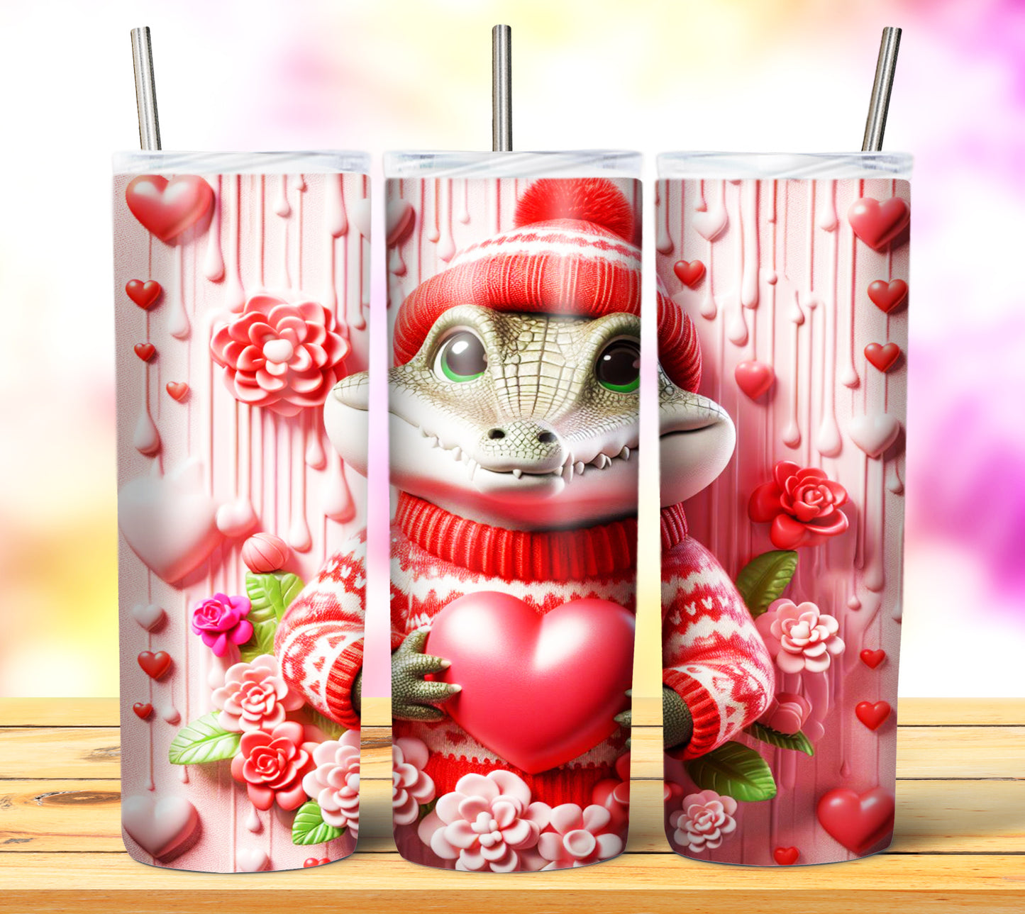 Cute Valentine Animals Sublimation 20oz Tumbler Images Bundle