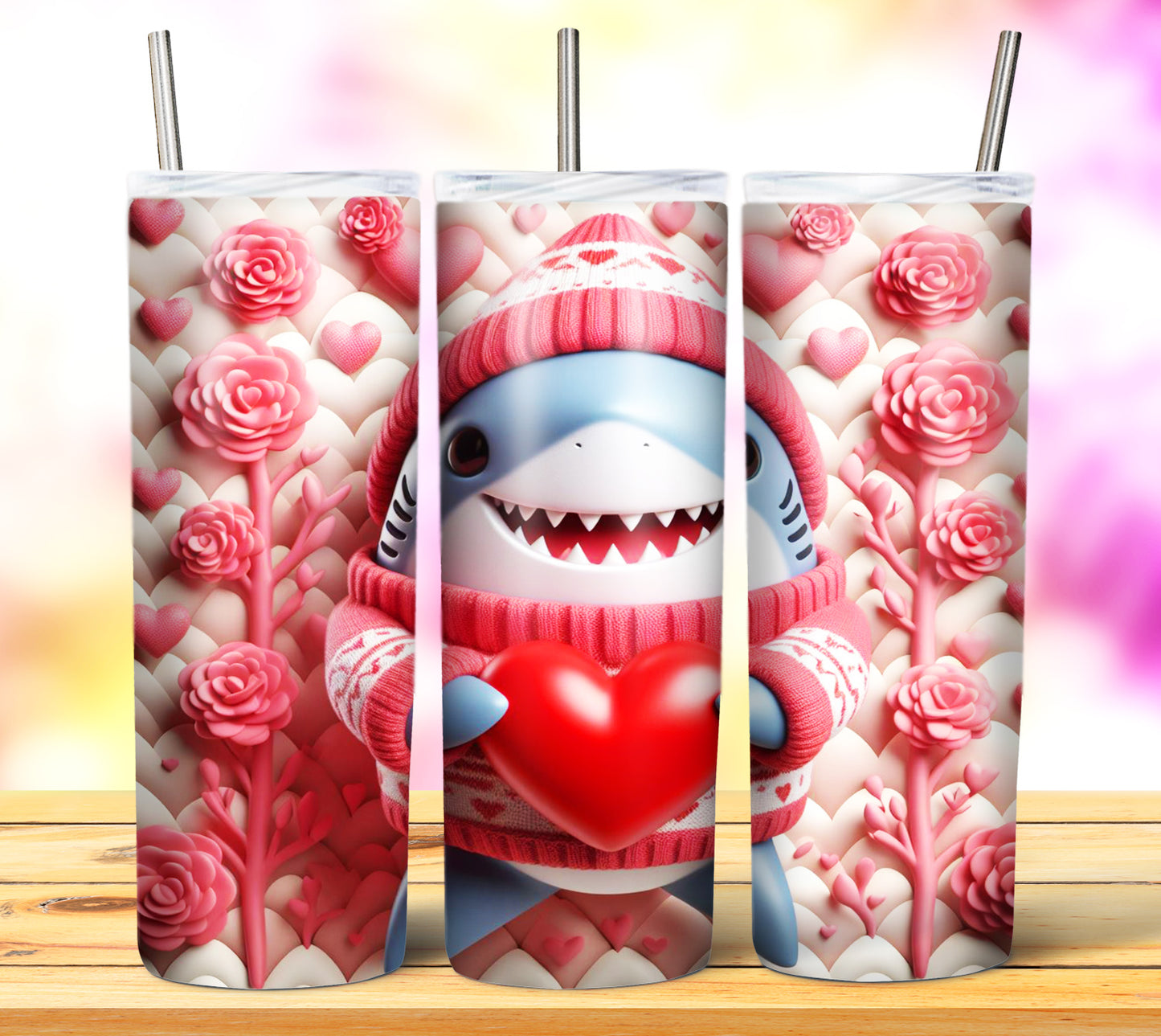 Cute Valentine Animals Sublimation 20oz Tumbler Images Bundle