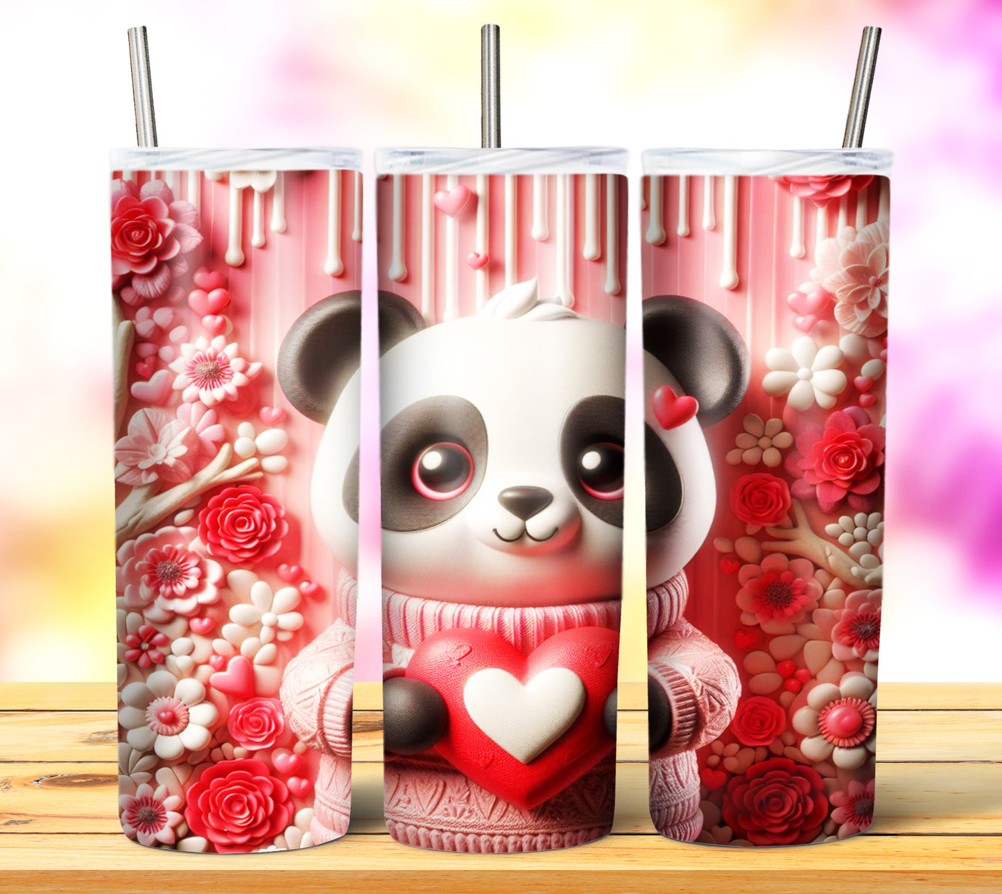 Cute Valentine Animals Sublimation 20oz Tumbler Images Bundle