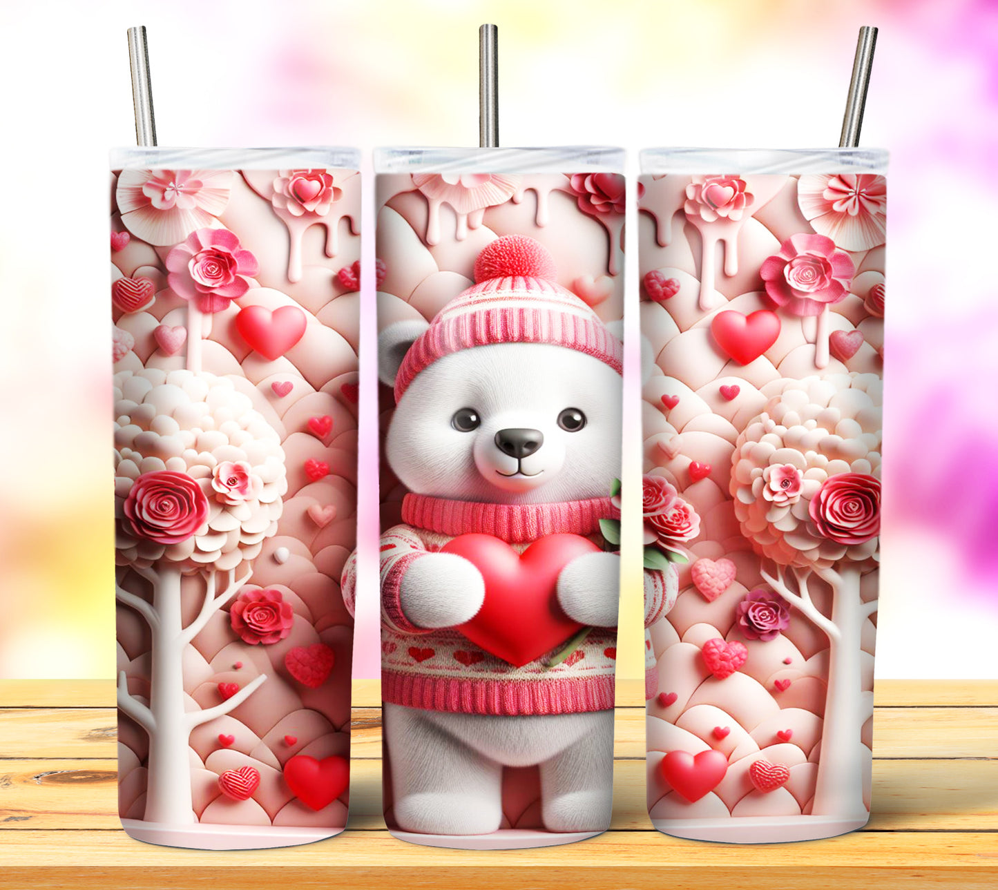 Cute Valentine Animals Sublimation 20oz Tumbler Images Bundle