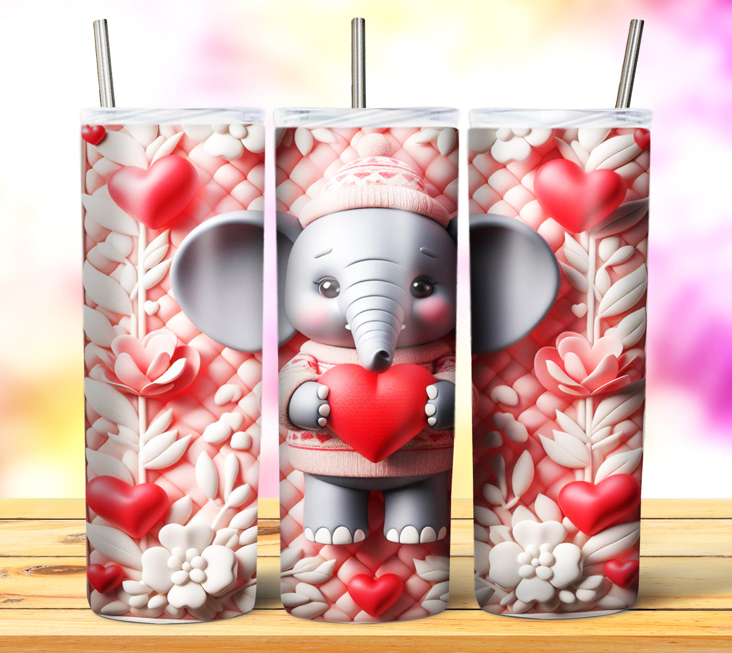 Cute Valentine Animals Sublimation 20oz Tumbler Images Bundle