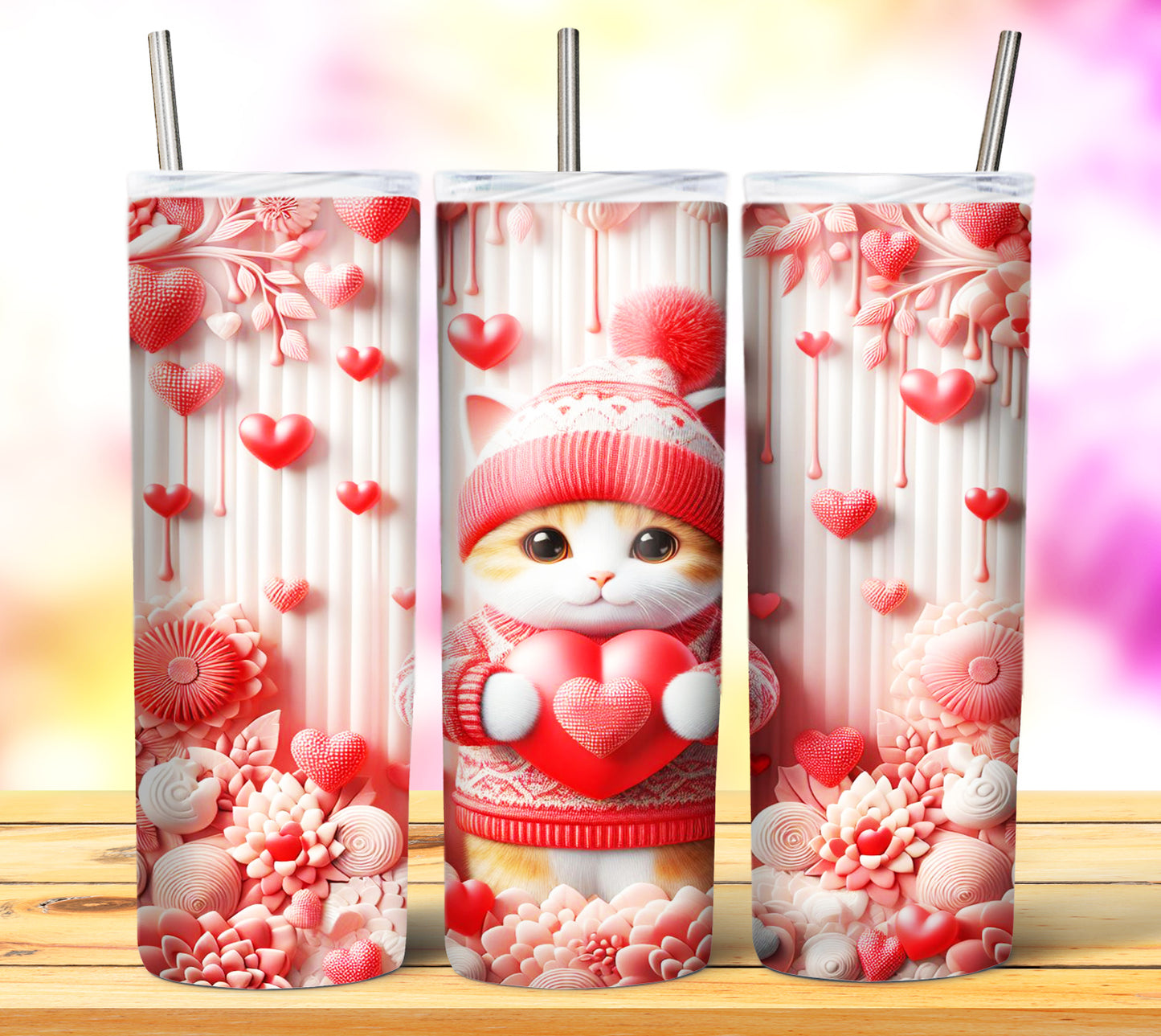 Cute Valentine Animals Sublimation 20oz Tumbler Images Bundle