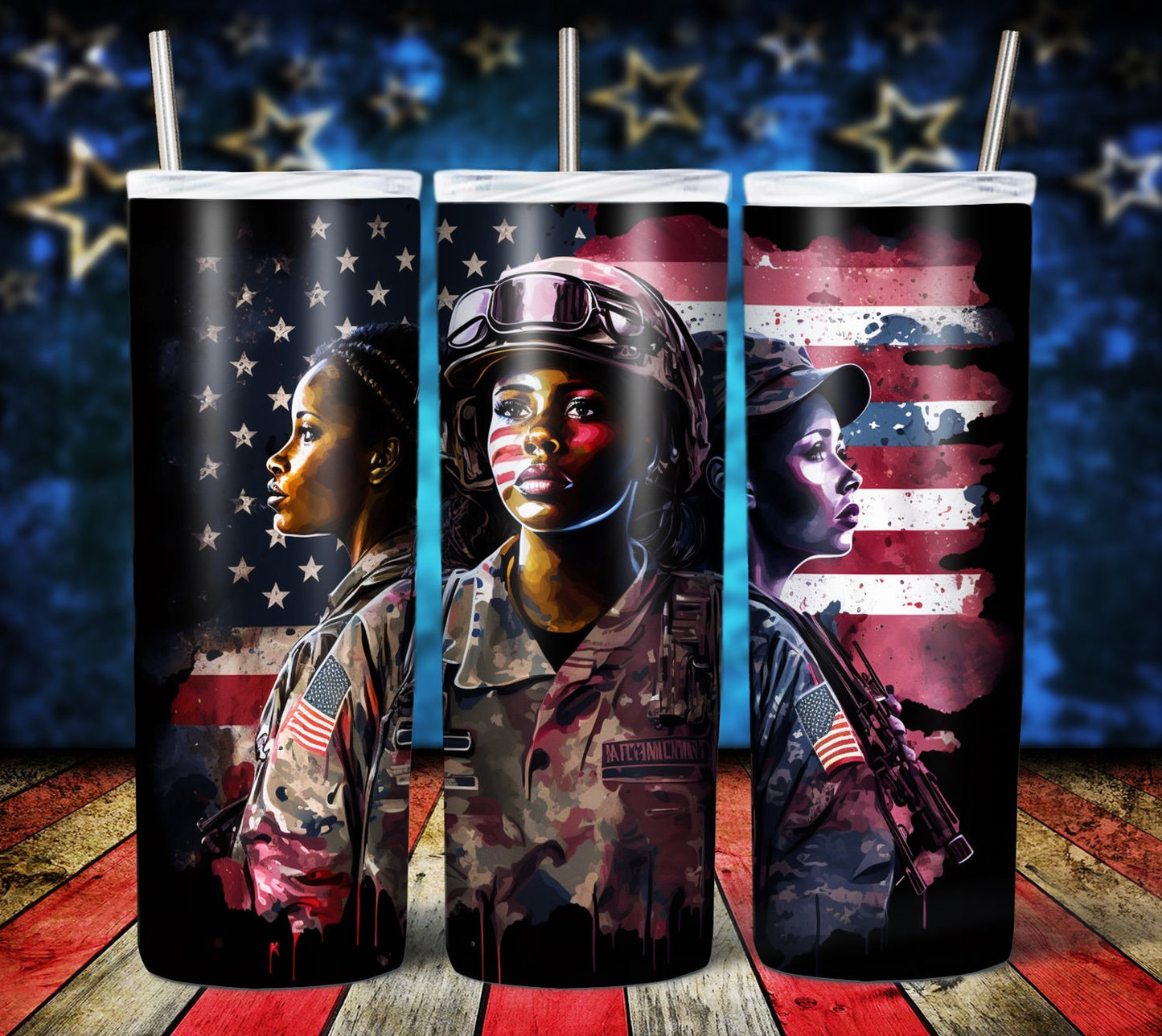 Patriotic Female 20oz Sublimation Tumbler Images Bundle