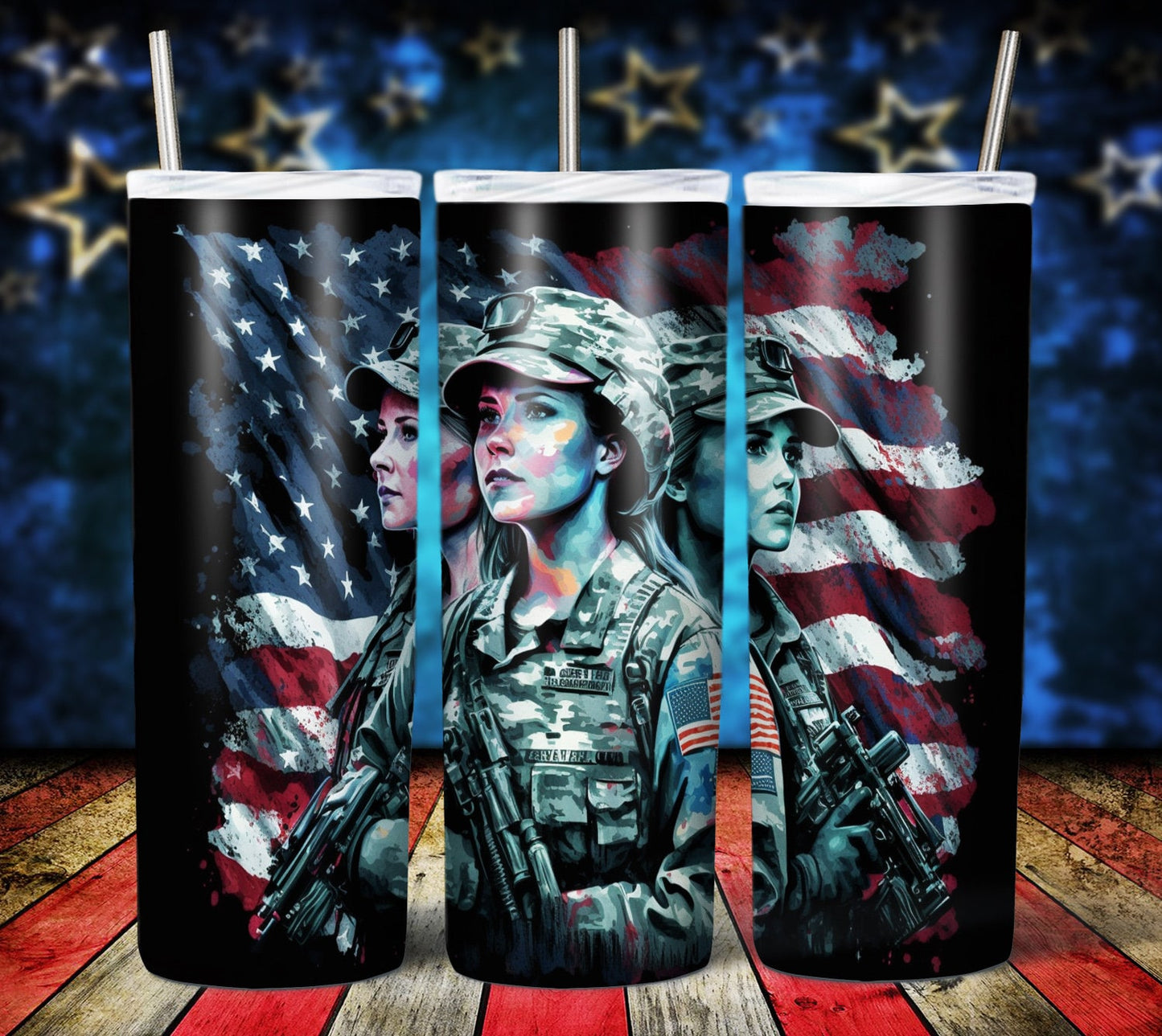 Patriotic Female 20oz Sublimation Tumbler Images Bundle