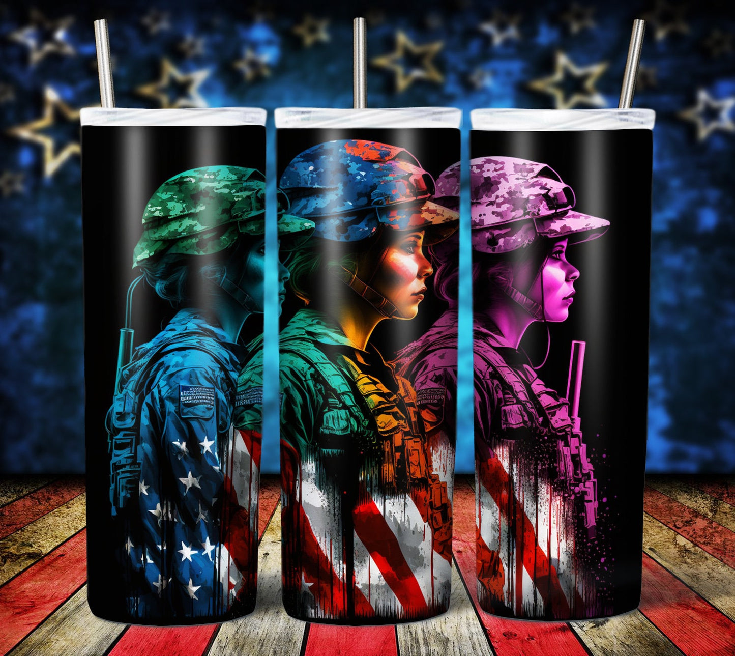 Patriotic Female 20oz Sublimation Tumbler Images Bundle