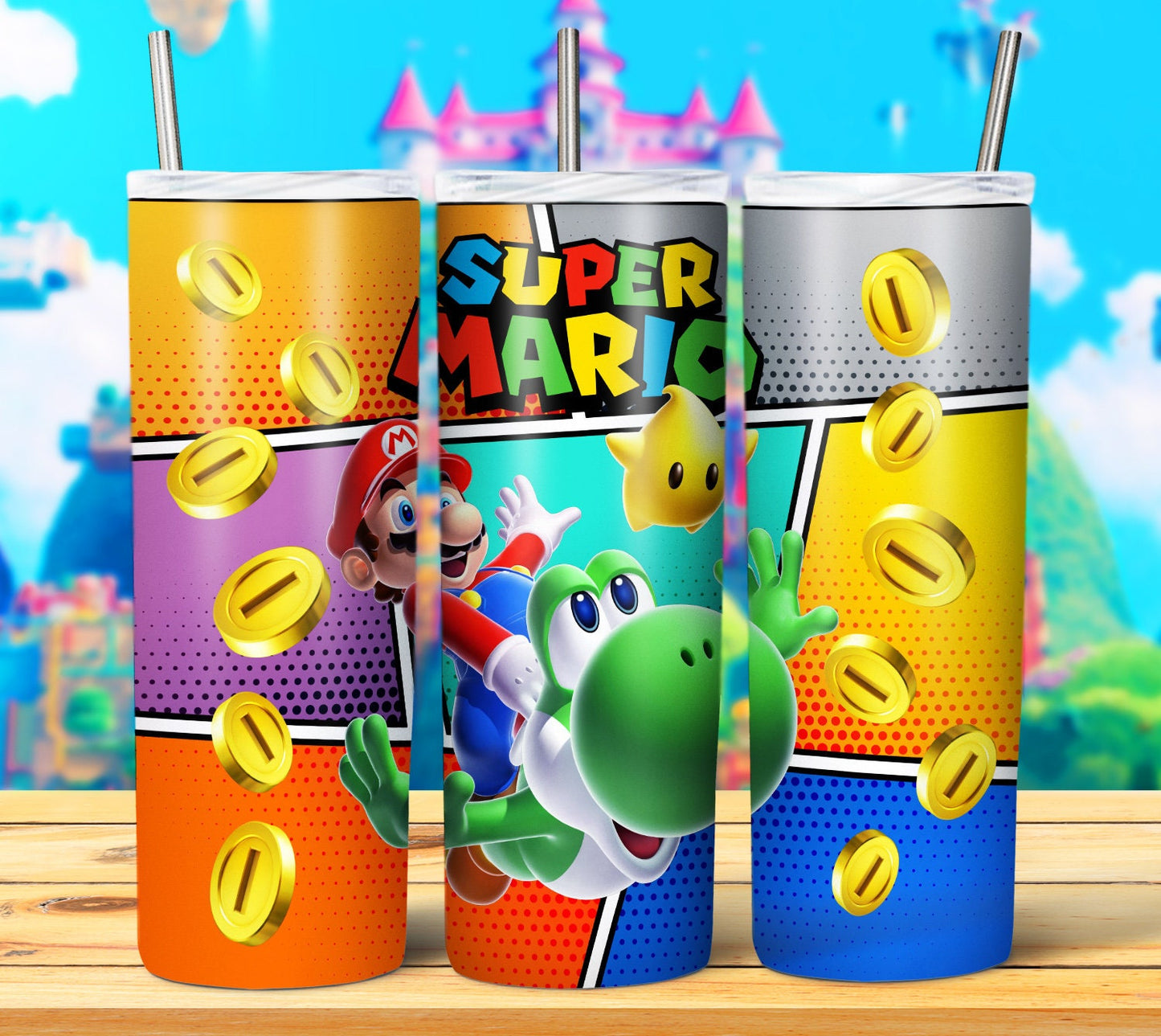 20 Mario Sublimation Tumbler Images Bundle 20 oz & Kid