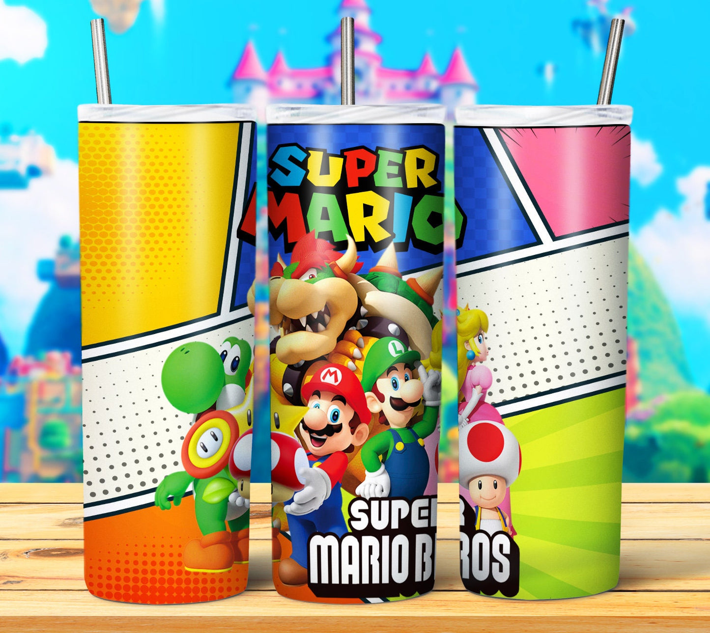 20 Mario Sublimation Tumbler Images Bundle 20 oz & Kid