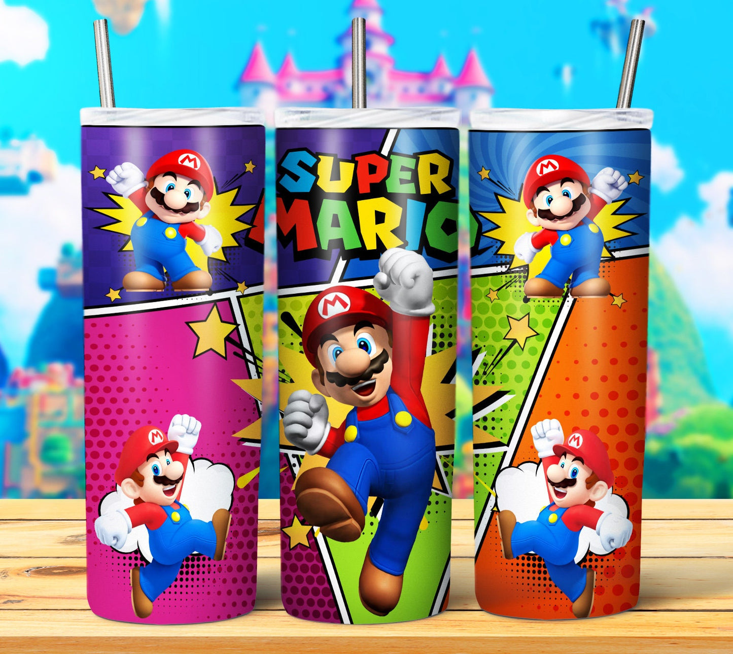 20 Mario Sublimation Tumbler Images Bundle 20 oz & Kid