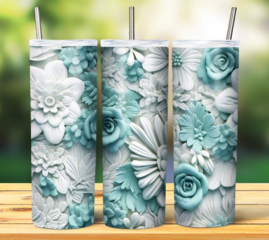 Flower Print 20oz Sublimation Tumbler Image