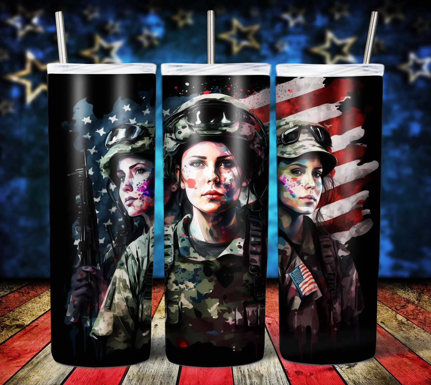 Patriotic Female 20oz Sublimation Tumbler Images Bundle