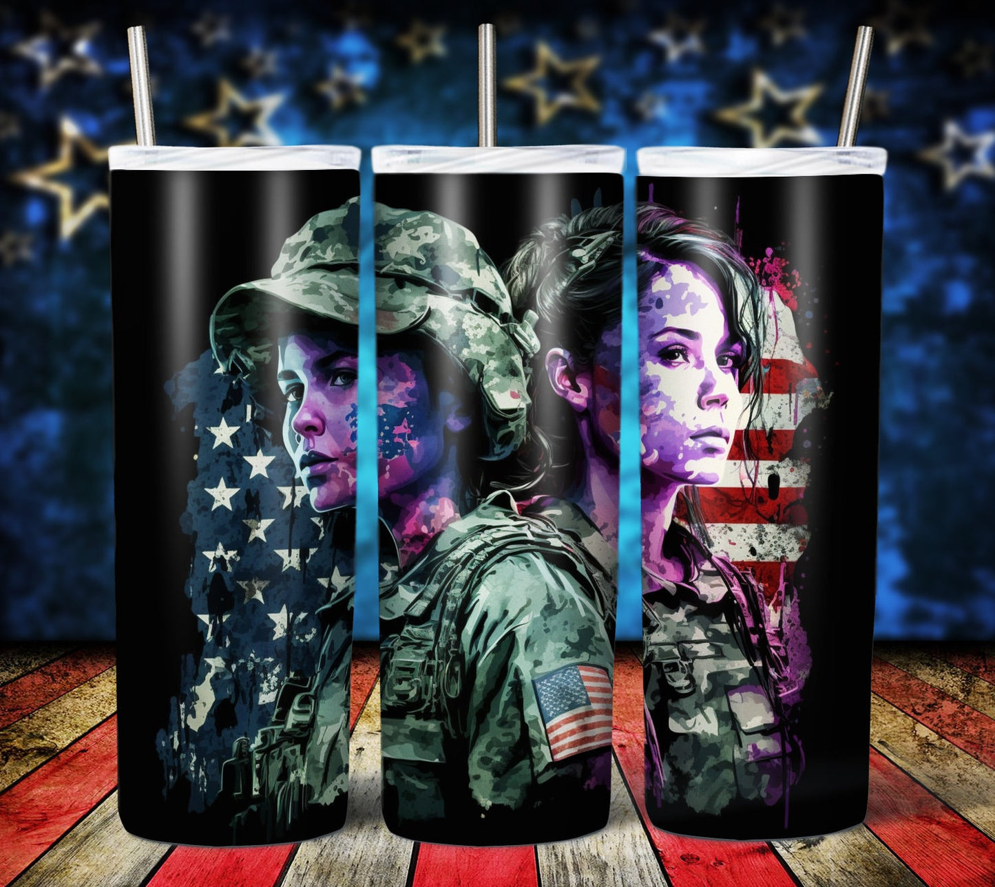 Patriotic Female 20oz Sublimation Tumbler Images Bundle