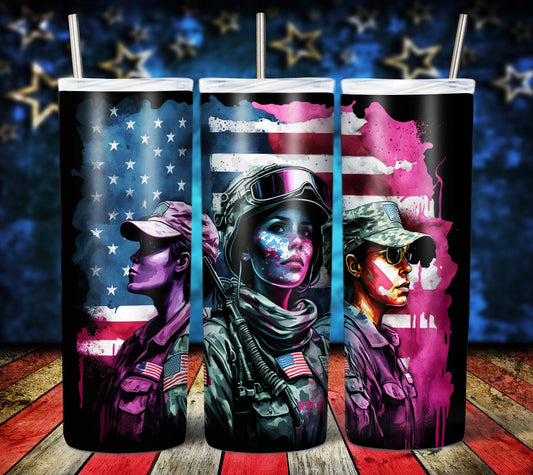 Patriotic Female 20oz Sublimation Tumbler Images Bundle