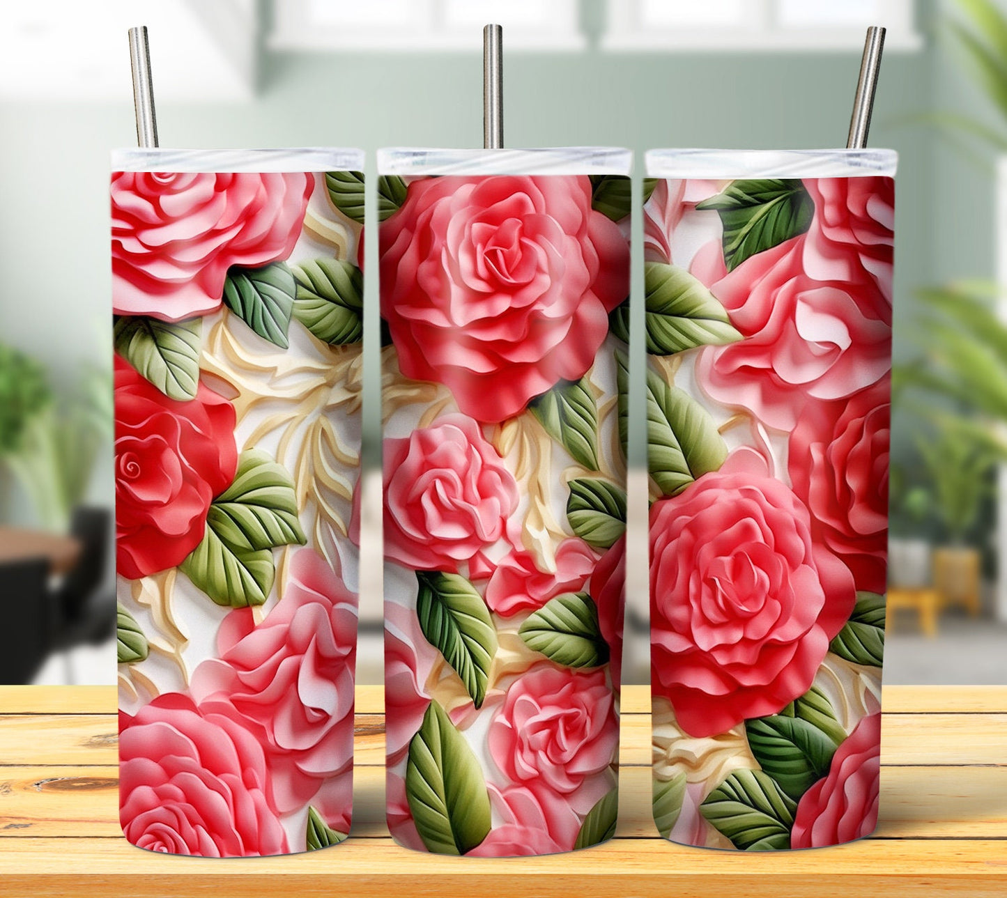 30 Flower 3D Sublimation Tumbler Images Bundle 20 oz