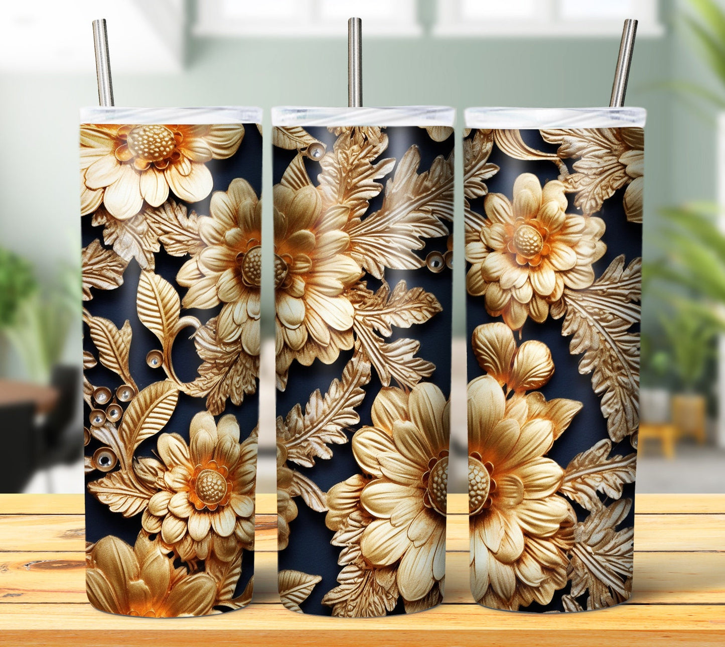 30 Flower 3D Sublimation Tumbler Images Bundle 20 oz