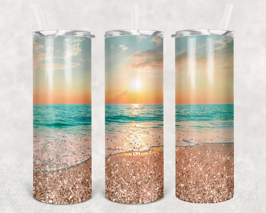 Beach 20oz Sublimation Tumbler Image Straight & Tapered