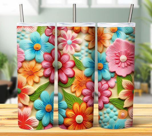 30 Flower 3D Sublimation Tumbler Images Bundle 20 oz