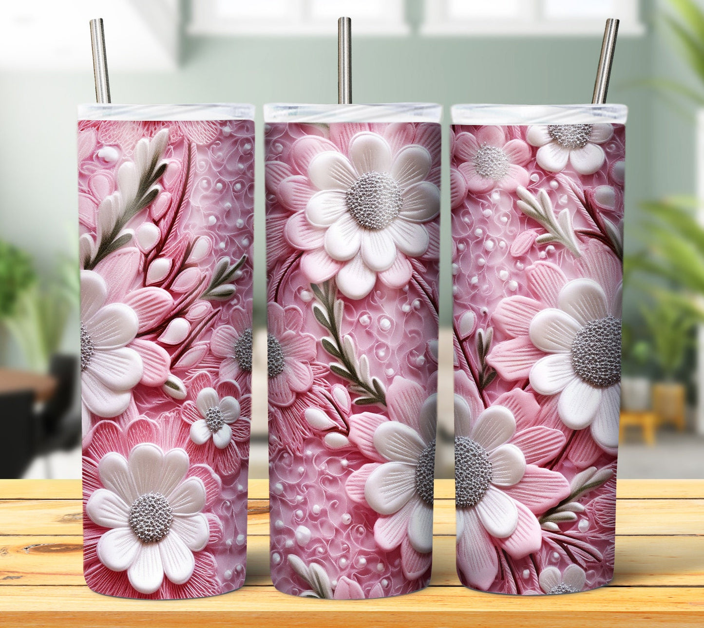 30 Flower 3D Sublimation Tumbler Images Bundle 20 oz