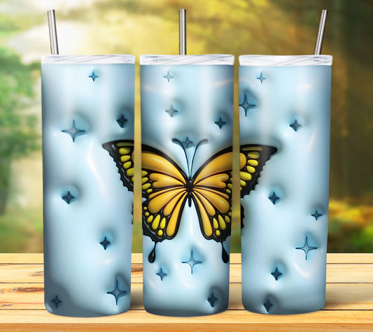 3D Inflate/Puff Butterfly 20oz Sublimation Tumbler Image