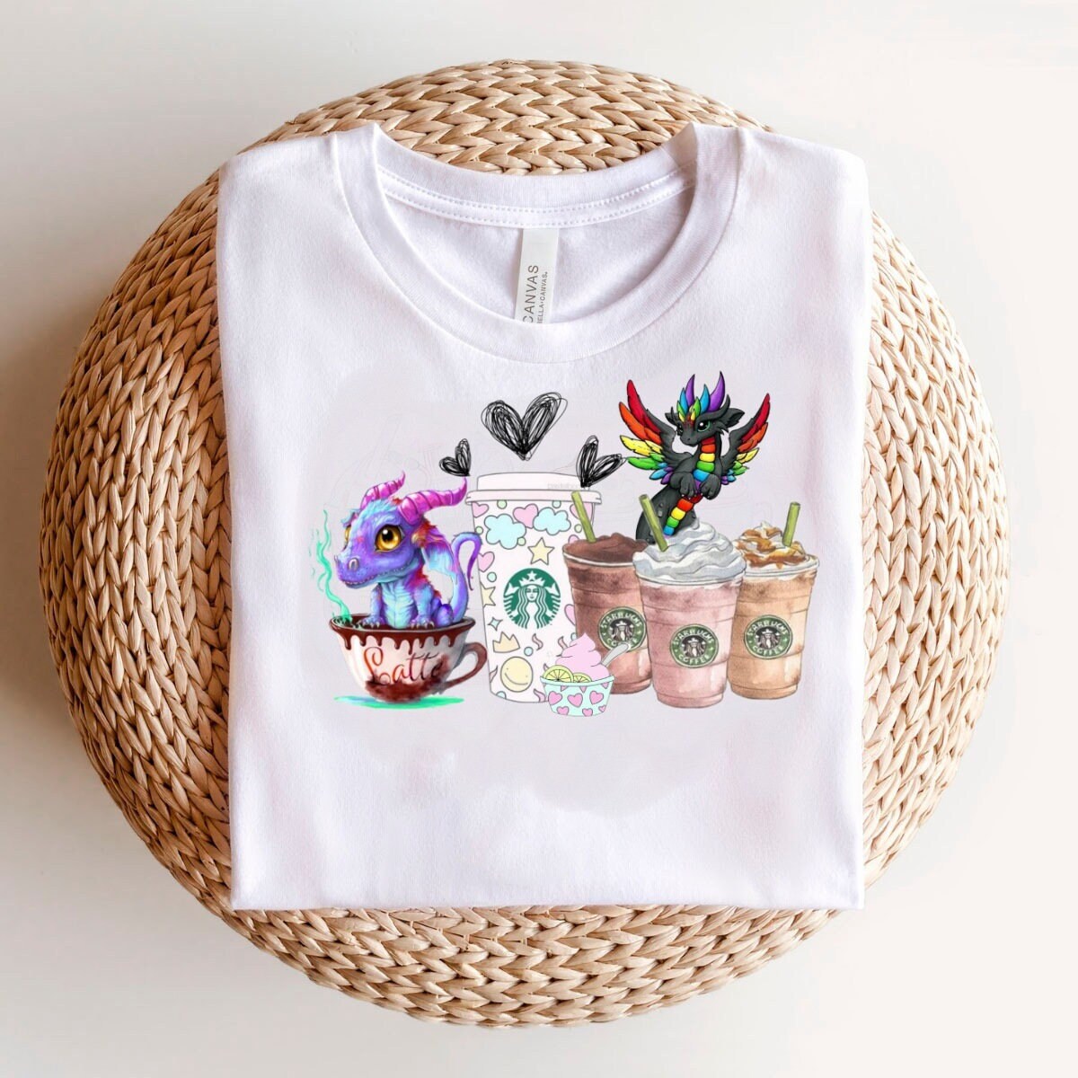 Coffee, Dragons & Love T-shirt Image