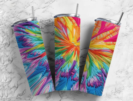 Embroidery Tie-Die Tumbler 20oz Sublimation Image