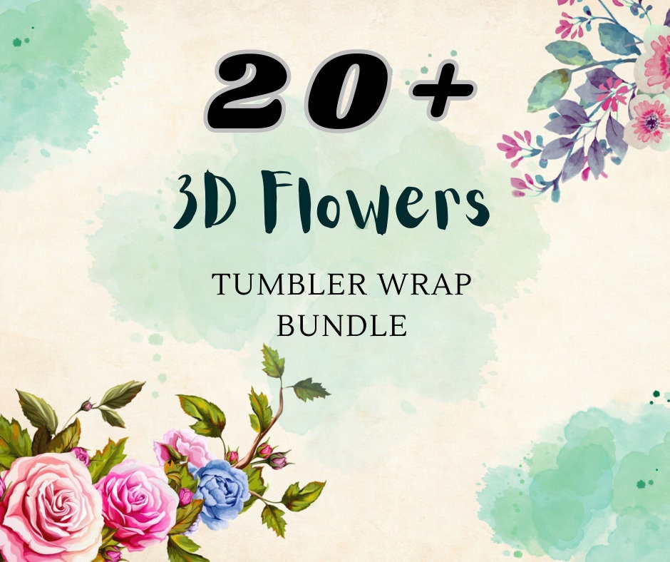 20+ 3d Flowers Sublimation Tumbler Images Bundle 20 oz