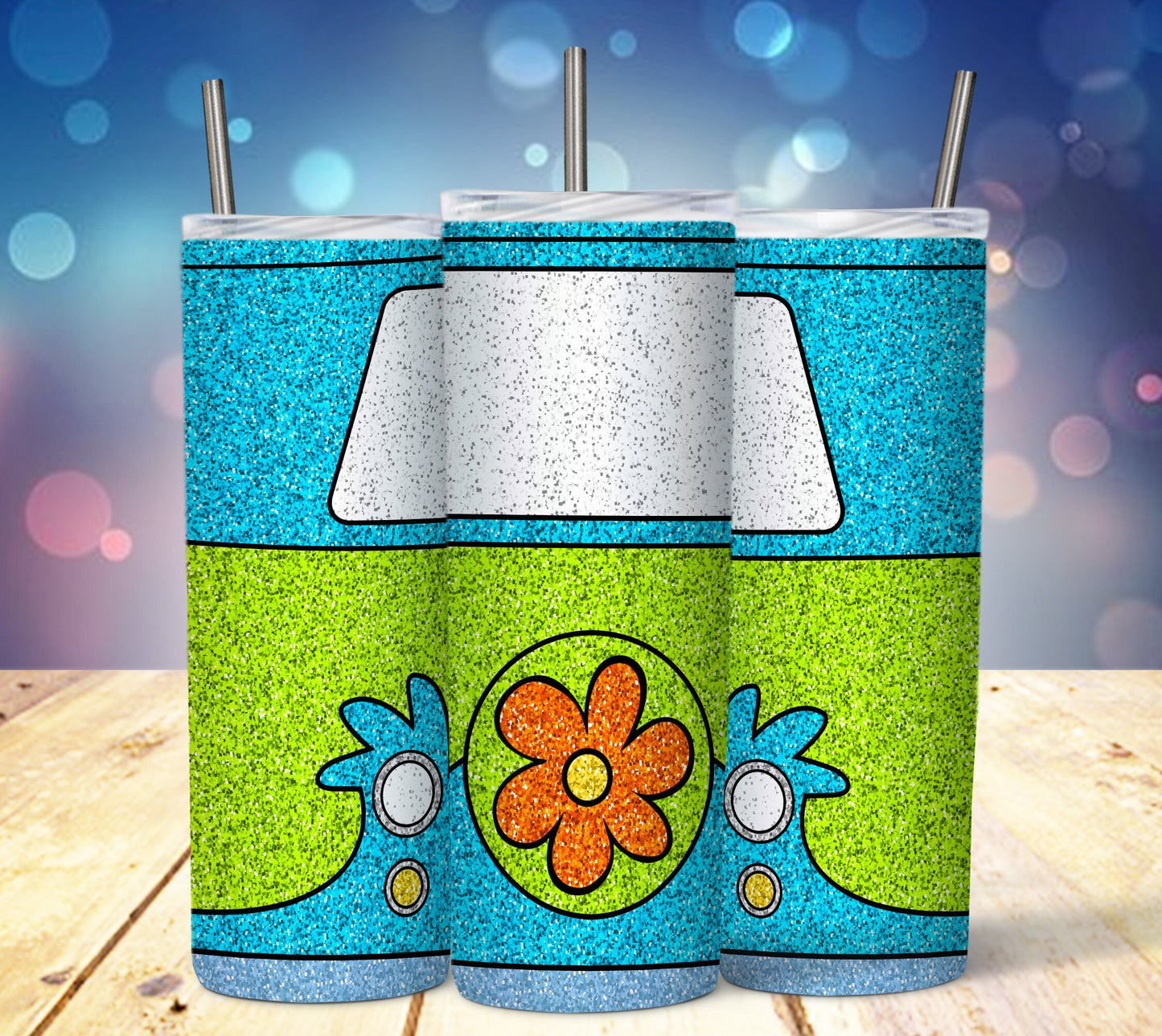 Glitter Cartoon 20oz Sublimation Tumbler Image