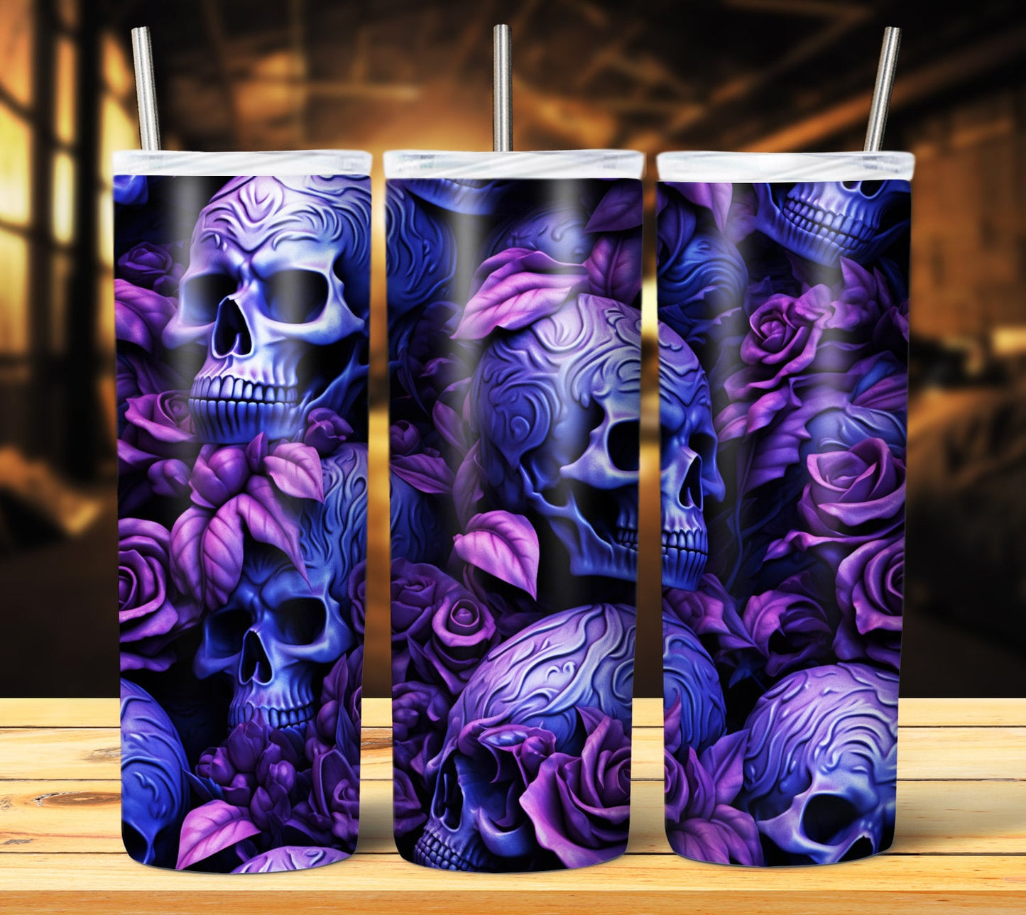 Skull & Roses 20oz Sublimation Tumbler Image