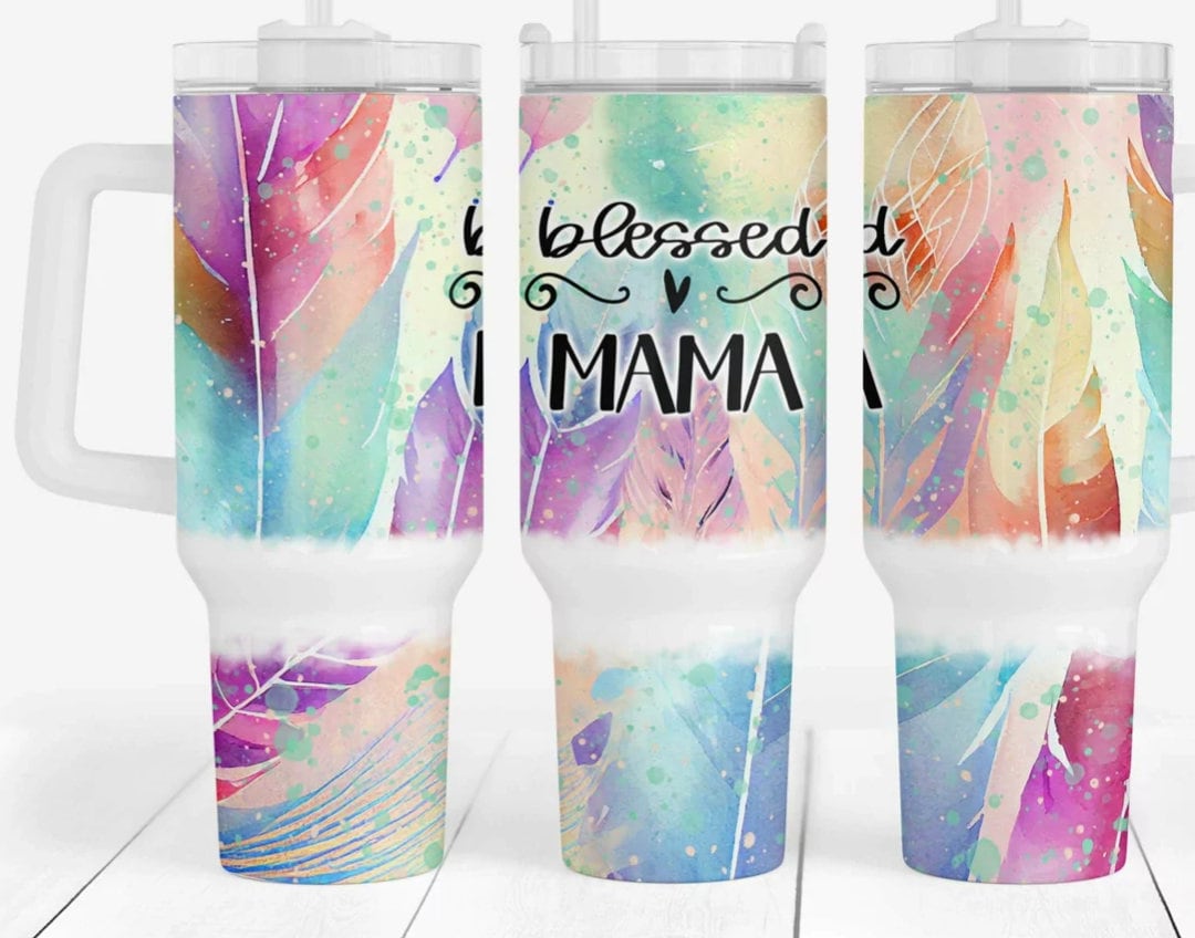 Blessed Mama Tumbler 40oz Sublimation Image