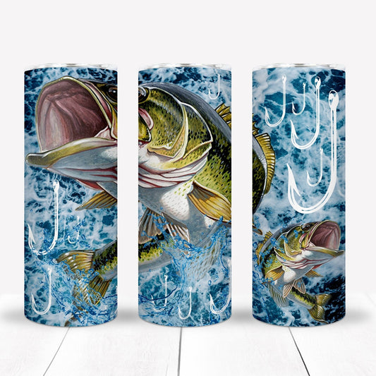 Bass Fish Tumbler 20oz Sublimation Image