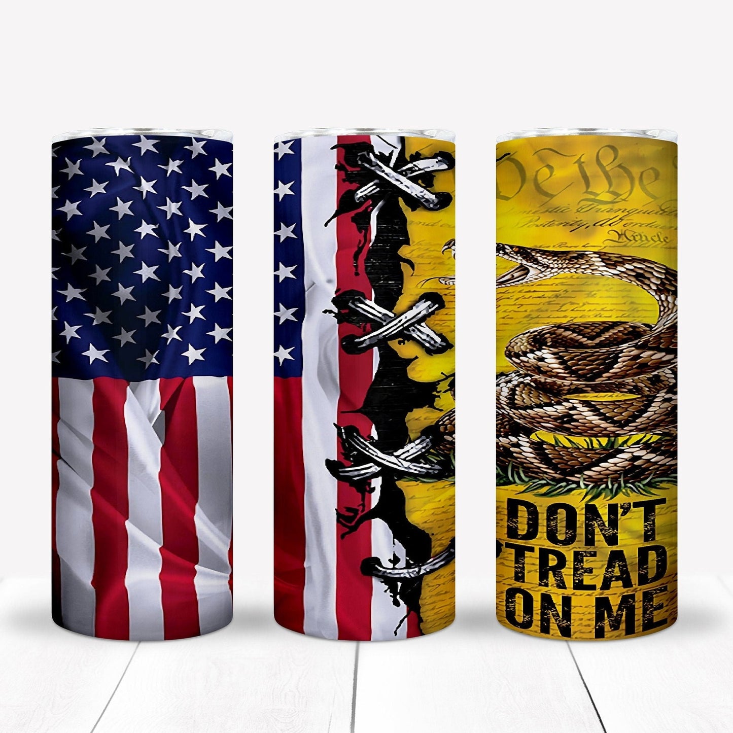 Don't Tread Tumbler 20oz Sublimation Image