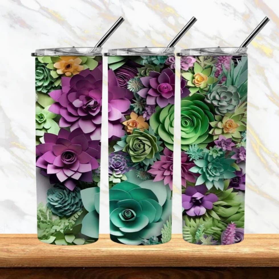 Succulents 20oz Sublimation Tumbler Image