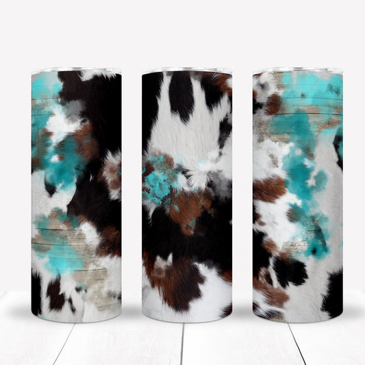 Cow Turquoise 20oz Sublimation Tumbler Image