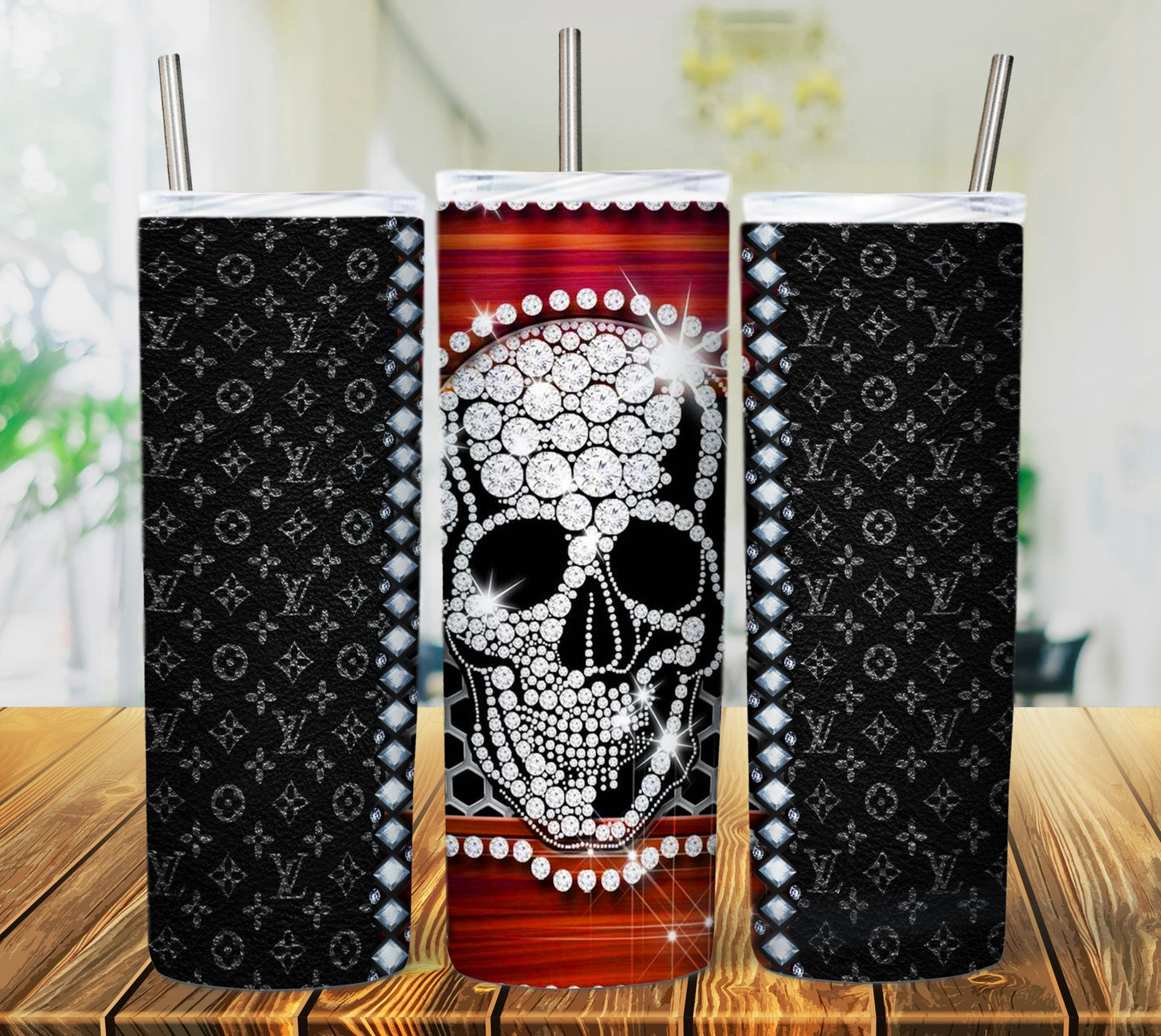 Bling Skull 20oz Sublimation Tumbler Image