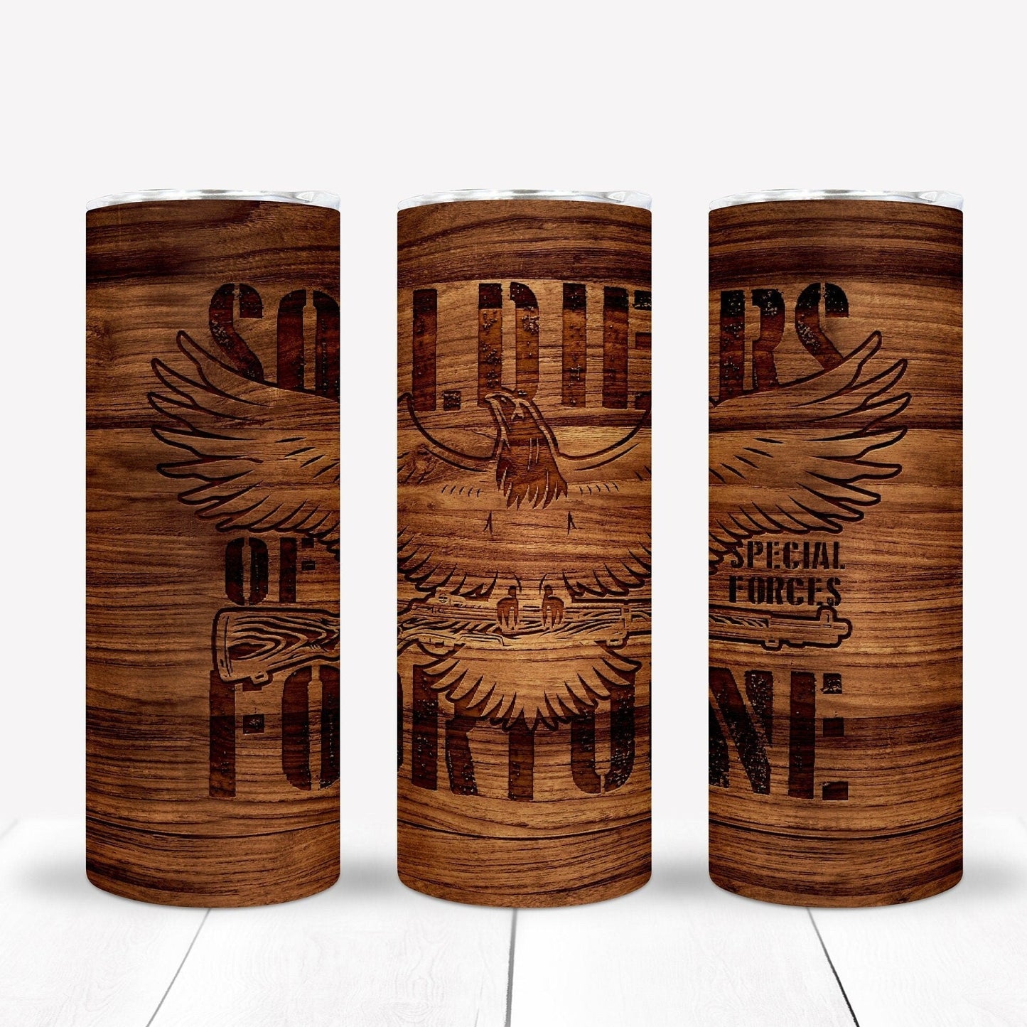 Wooden Engraved 20oz Sublimation Tumbler Image