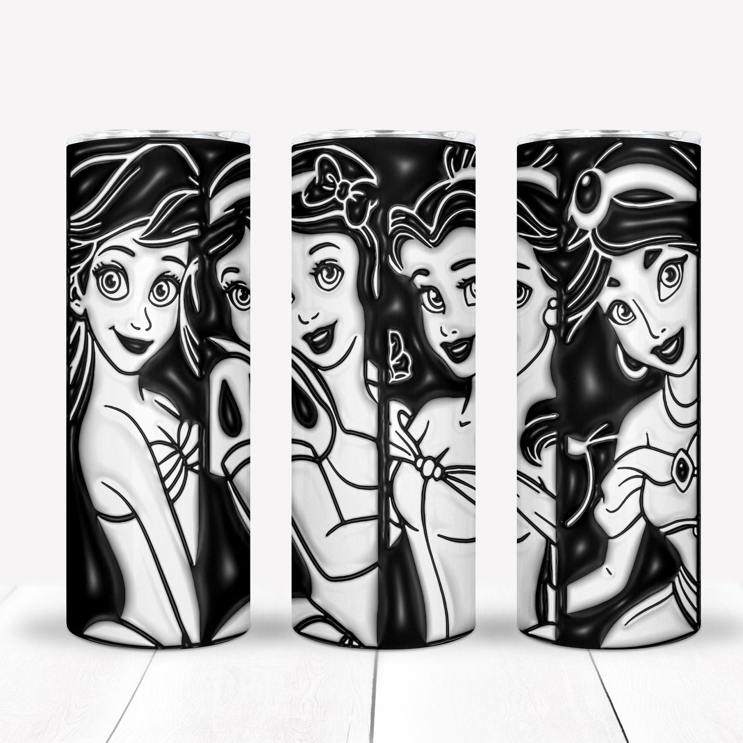 3D Inflate Sublimation 20oz Tumbler Image Puff Princess