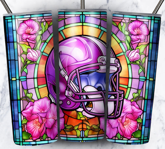 Stained Glass Football Sublimation 20oz Tumbler Image