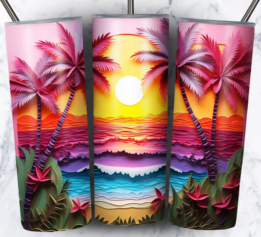 Paper Beach Sublimation 20oz Tumbler Image