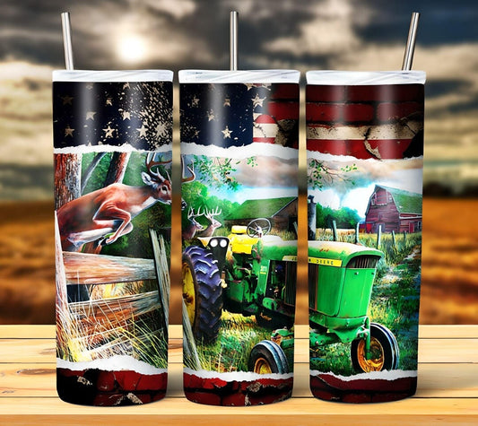 Tractor Sublimation 20oz Tumbler Image