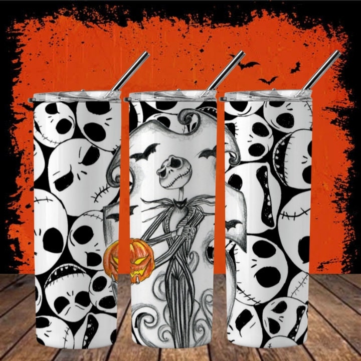 Cartoon Halloween 20oz Sublimation 20oz Tumbler Image JackSkeloton